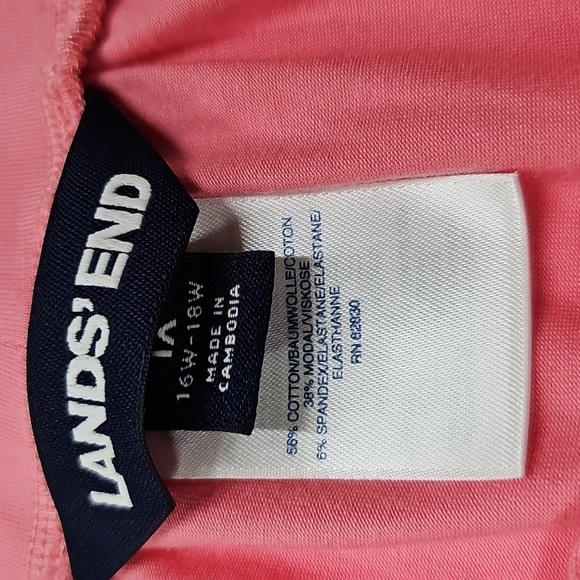 Lands End Color Block Tiered Skirt, NWOT, 1x, Orange Pink, Stretch - Picture 4 of 6